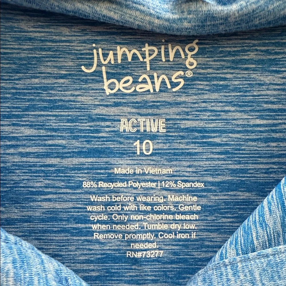 Jumping Beans Blue Preformance Active Polo Shirt Size 10 Recycled Activewear Tee - Picture 2 of 3